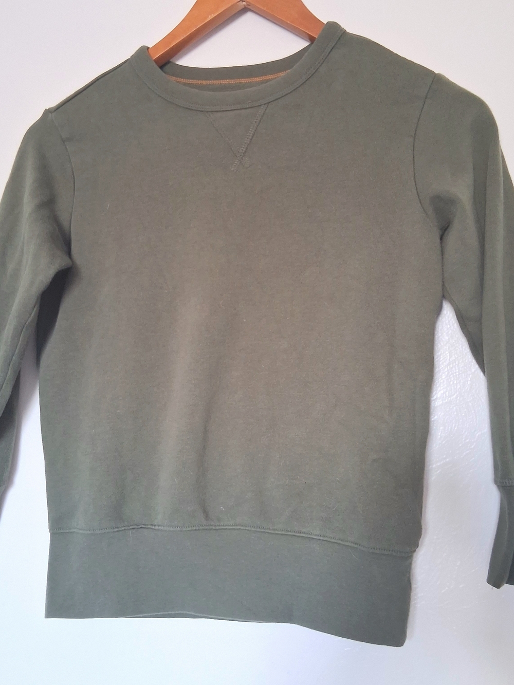 Boys Olive Crewneck Sweater
